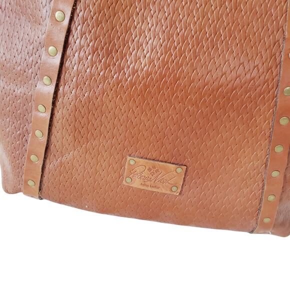Patricia Nash Benvenuto Heritage Tote Tan Leather Shoulder Bag Turn Lock Closure - Picture 2 of 16